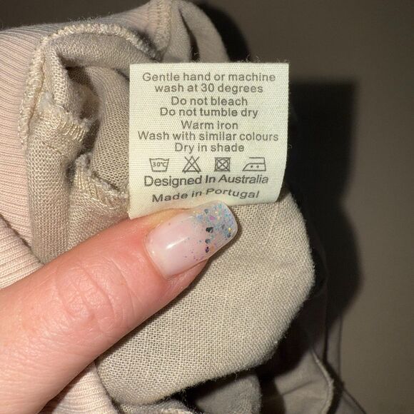 LUXMII Linen Rolled Waist Barrel Pant - Oatmeal L - Picture 5 of 6